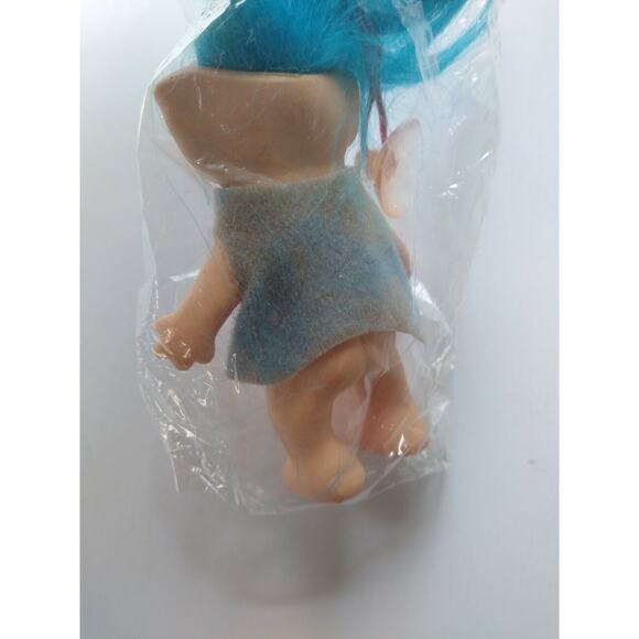 Love Troll Vintage Vinyl Doll Blue Hair Red Heart 1970s Sealed In Bag Window - Picture 6 of 8